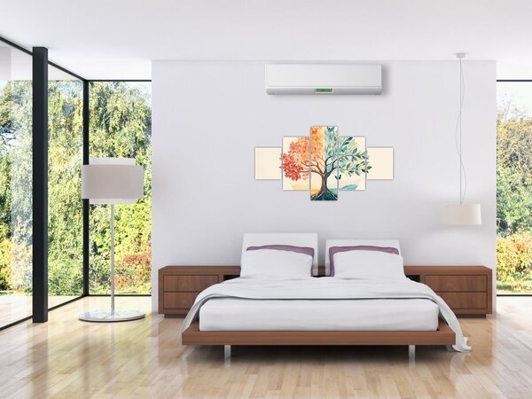 Obraz - Duální strom s motýlem (125x70 cm)