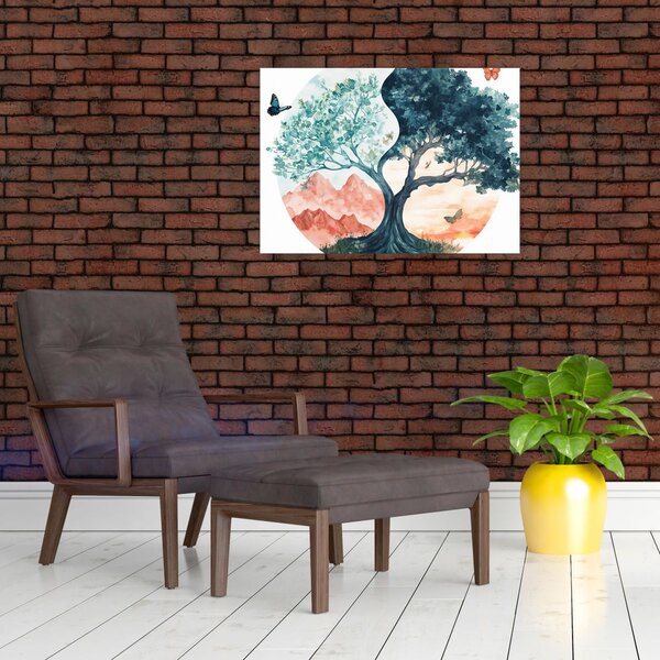 Obraz - Akvarelový strom plný života (70x50 cm)