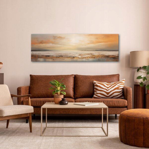 OBRAZ ABSTRAKCE MOŘE LOFT MODERNÍ DO OBÝVÁKU NA PLÁTNĚ NA ZEĎ 145x45