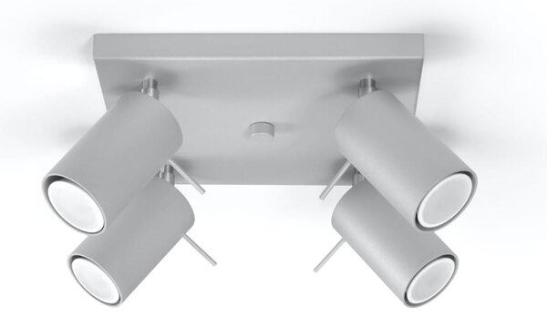 Stropní Svítidlo čtvercový SOLLUX LIGHTING 25 x 15 cm šedý