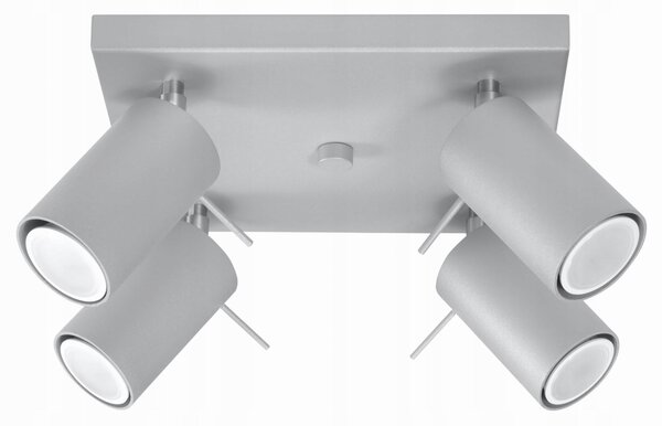 Stropní Svítidlo čtvercový SOLLUX LIGHTING 25 x 15 cm šedý
