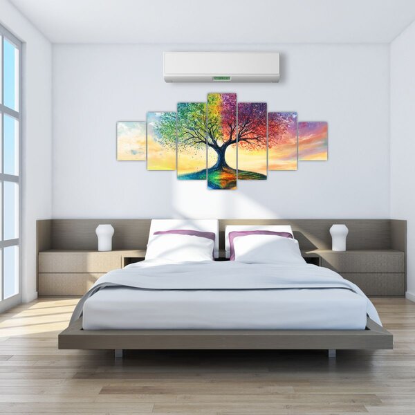 Obraz - Malovaný strom ročních období (210x100 cm)