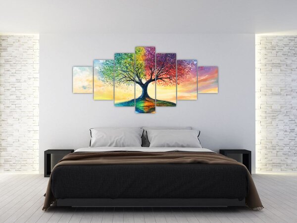 Obraz - Malovaný strom ročních období (210x100 cm)