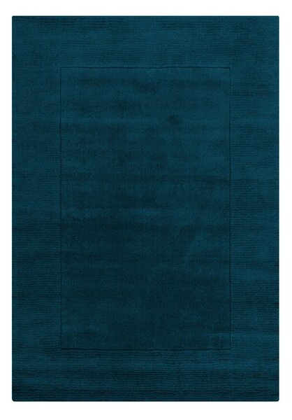 Tmavě modrý ručně tkaný vlněný koberec 160x230 cm Textured Wool Border – Flair Rugs