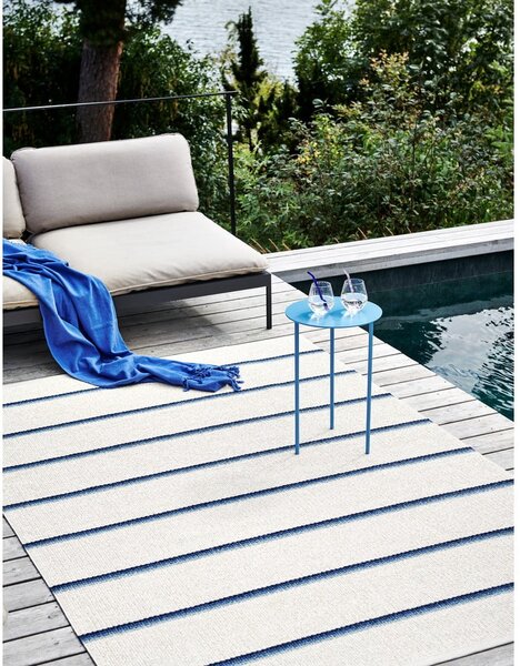 Modro-krémový vnitřní a venkovní běhoun 70x180 cm Olle Blue Vanilla – Pappelina