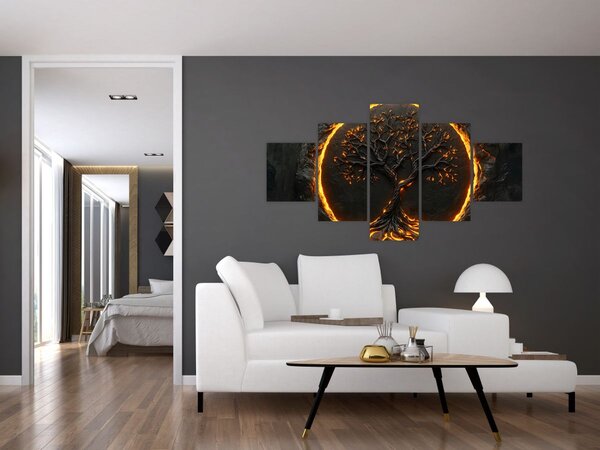 Obraz - Strom života v lávě II. (125x70 cm)