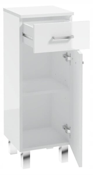 Stojící skříňka Deftrans Mea bílá lesklá 1 dveře 1 šuplík 85x30 cm
