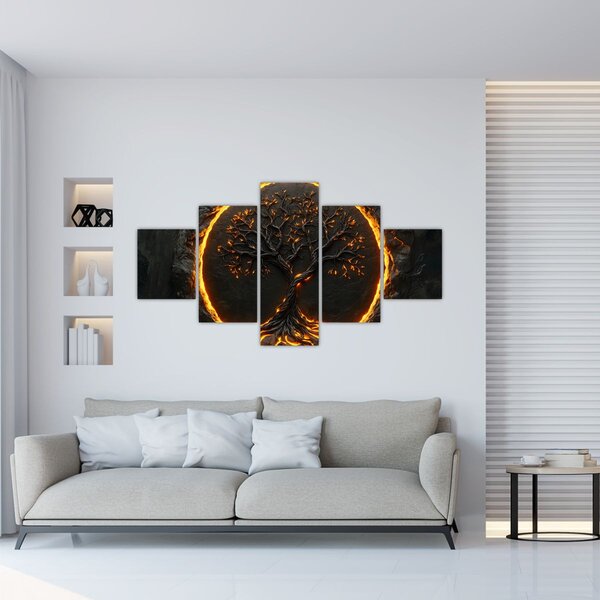 Obraz - Strom života v lávě II. (125x70 cm)