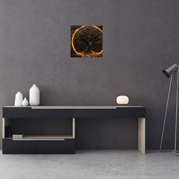 Obraz - Strom života v lávě II. (30x30 cm)