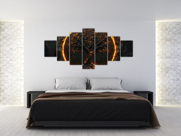 Obraz - Strom života v lávě II. (210x100 cm)