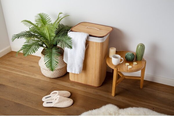 Bambusový koš na prádlo v přírodní barvě 78 l Bamboo – Compactor