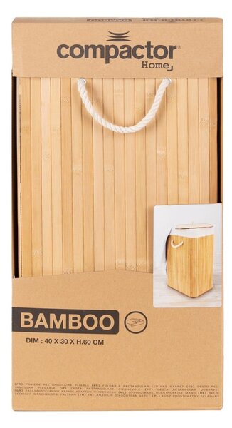 Bambusový koš na prádlo v přírodní barvě 78 l Bamboo – Compactor