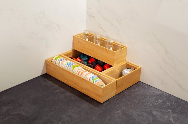 Bambusový box Compactor, 22,5 x 7,5 x 6,35 cm