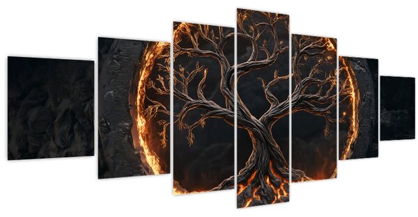Obraz - Strom života v lávě I. (210x100 cm)
