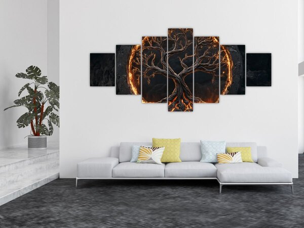 Obraz - Strom života v lávě I. (210x100 cm)
