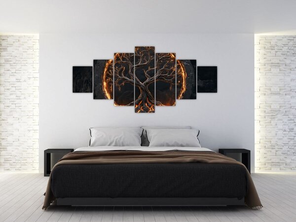 Obraz - Strom života v lávě I. (210x100 cm)