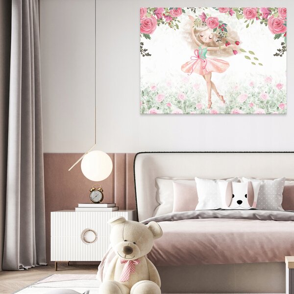 Obrazy do dětského pokoje Baletka Květiny 60x40