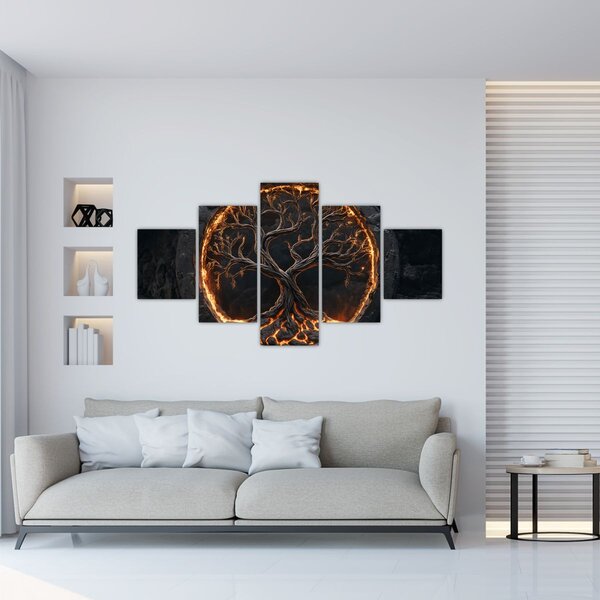 Obraz - Strom života v lávě I. (125x70 cm)