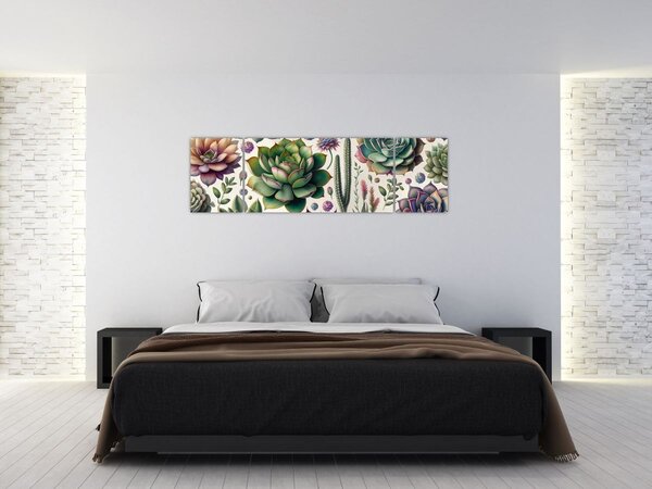 Obraz - Sukulenty (170x50 cm)