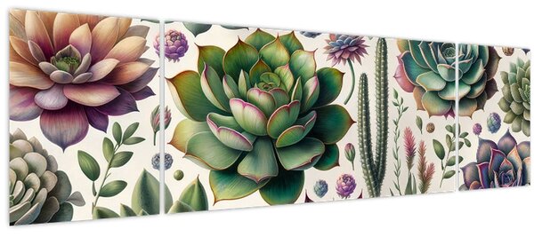 Obraz - Sukulenty (170x50 cm)