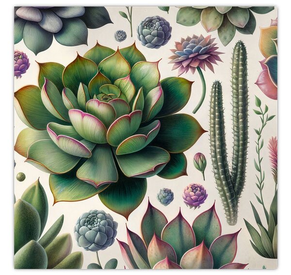 Obraz - Sukulenty (30x30 cm)