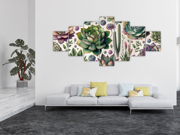 Obraz - Sukulenty (210x100 cm)