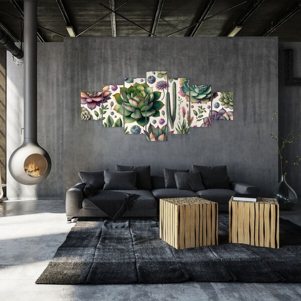 Obraz - Sukulenty (210x100 cm)