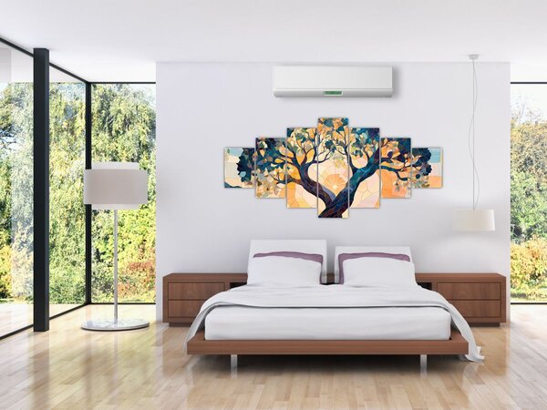 Obraz - Mozaika - slunce a strom II. (210x100 cm)