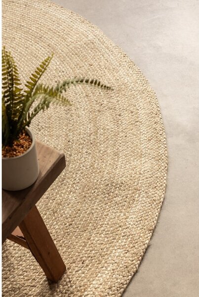 Slonovinový oboustranný jutový kulatý koberec ø 140 cm Braided – Hanse Home