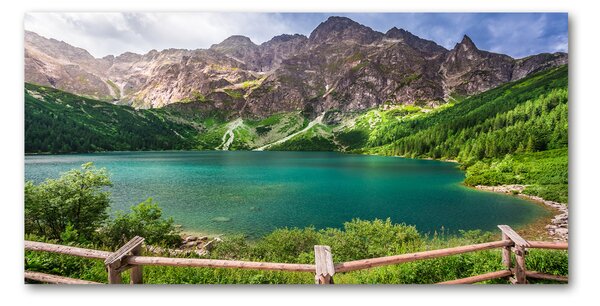 Moderní skleněný obraz z fotografie Mořské oko Tatry osh-91165160