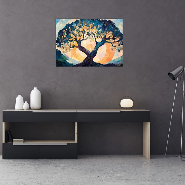 Obraz - Mozaika - slunce a strom II. (70x50 cm)