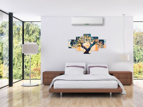 Obraz - Mozaika - slunce a strom II. (125x70 cm)