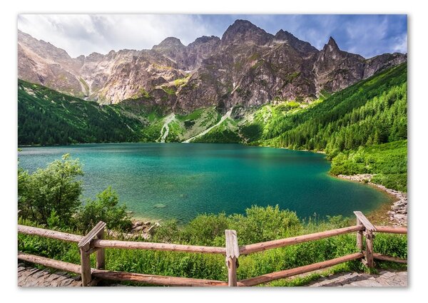 Moderní skleněný obraz z fotografie Mořské oko Tatry osh-91165160