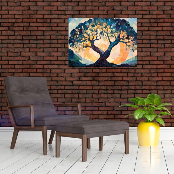 Obraz - Mozaika - slunce a strom II. (70x50 cm)