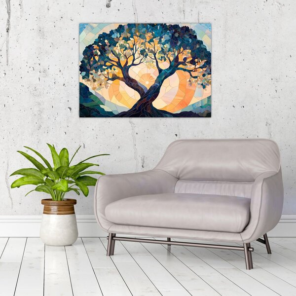 Obraz - Mozaika - slunce a strom II. (70x50 cm)