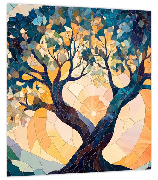 Obraz - Mozaika - slunce a strom II. (30x30 cm)