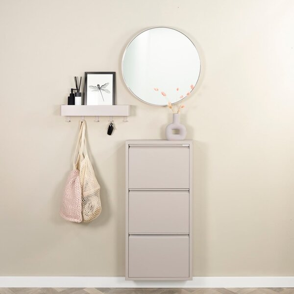 Taupe kovový výklopný botník 50x103x15 cm Billy – Spinder Design