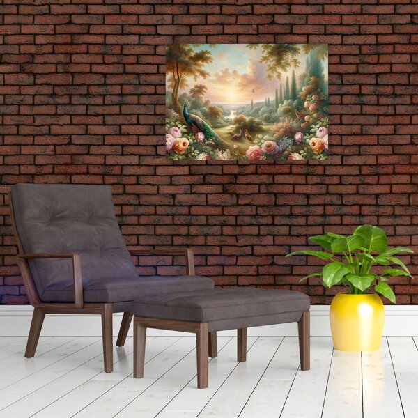 Obraz - Pávi v zahradě (70x50 cm)