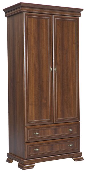KORA s | šatní skříň KS1 se zásuvkami a šatní tyčí | 88 cm | samoa king