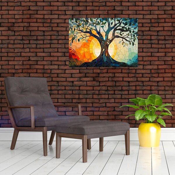 Obraz - Mozaika - slunce a strom I. (70x50 cm)