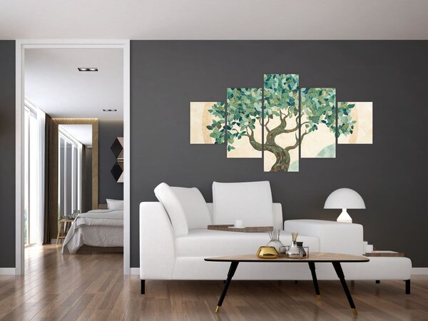 Obraz - Elegantní mozaika se stromem (125x70 cm)