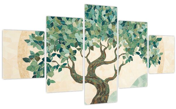 Obraz - Elegantní mozaika se stromem (125x70 cm)