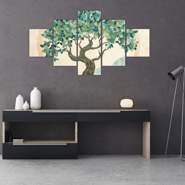 Obraz - Elegantní mozaika se stromem (125x70 cm)