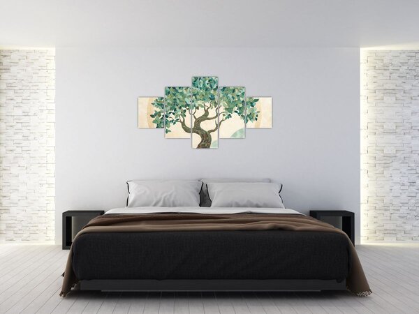 Obraz - Elegantní mozaika se stromem (125x70 cm)
