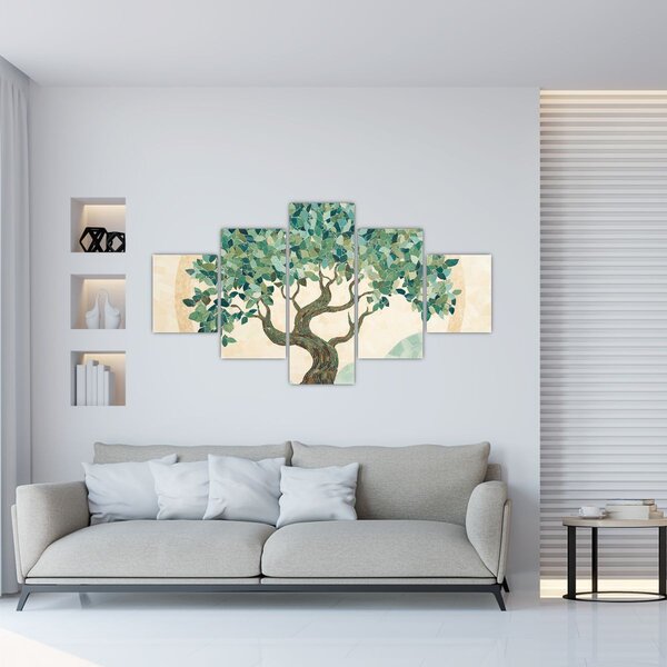 Obraz - Elegantní mozaika se stromem (125x70 cm)