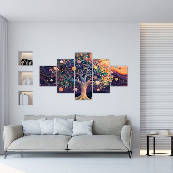 Obraz - Fialový strom plný energie (125x70 cm)