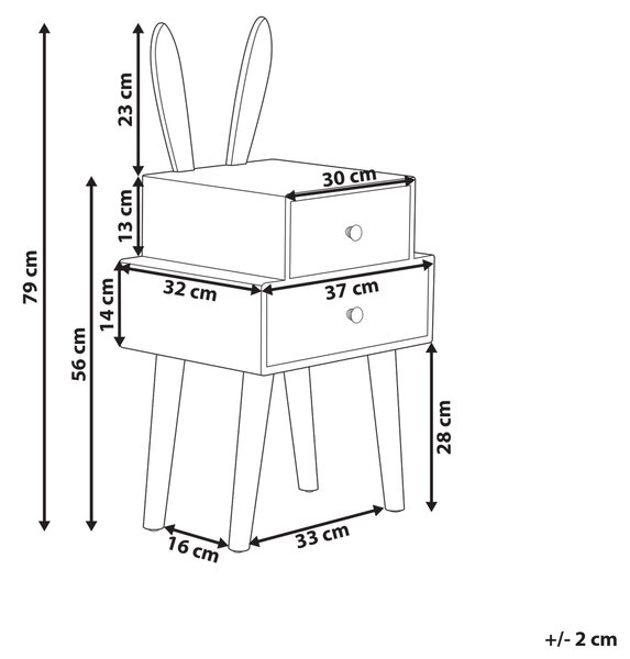 Noční stolek se 2 zásuvkami BANKS Bílá