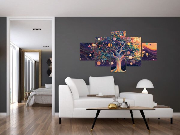 Obraz - Fialový strom plný energie (125x70 cm)