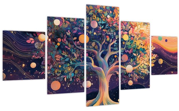 Obraz - Fialový strom plný energie (125x70 cm)