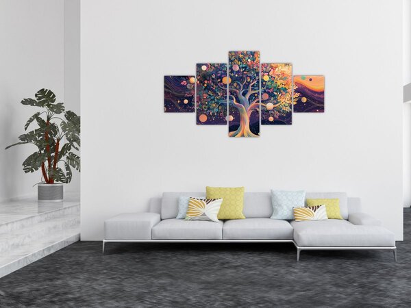 Obraz - Fialový strom plný energie (125x70 cm)